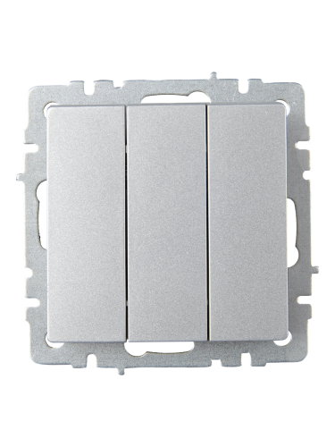 Выключатель 3-клавишный 10А ВС10-3-0-БрА алюминий BRITE IEK