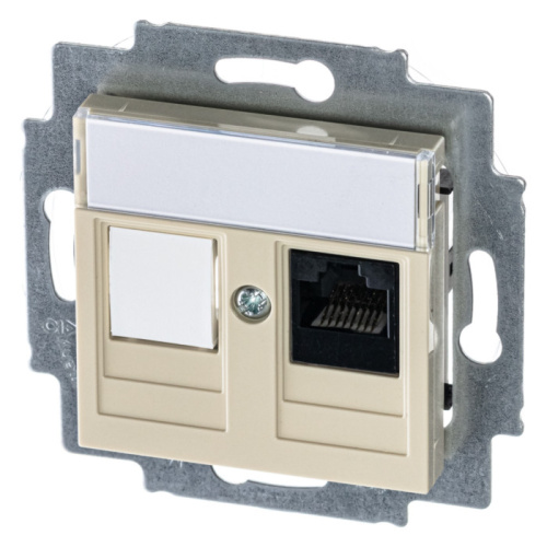 Розетка комп. RJ45 5e+заглуш,Levit,сл.к