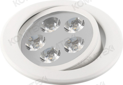 Светильник TITAN 05 1 01 алюминий бел. мат. 4000К ЛЕД 5х1Вт 270Лм 35000ч d109 h56 d отверстия 92 IP2