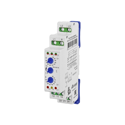 Реле контроля напряжения 3ф РКН-3-15-15 УХЛ4 AC 230В/AC 400В 4-х проводная схема включения задержка 