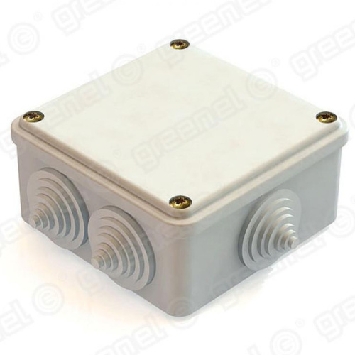 Коробка распаячная 100х100х50мм, IP44  открытой установки, цвет серый RAL 7035