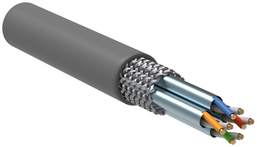 Витая пара S/FTP кат.6A 4х2х23AWG solid PVC серый (305м) ITK