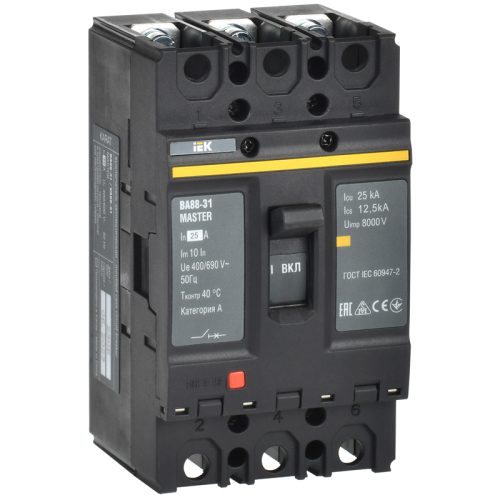 Выключатель автоматический ВА88-31 3Р 25А 25кА MASTER IEK