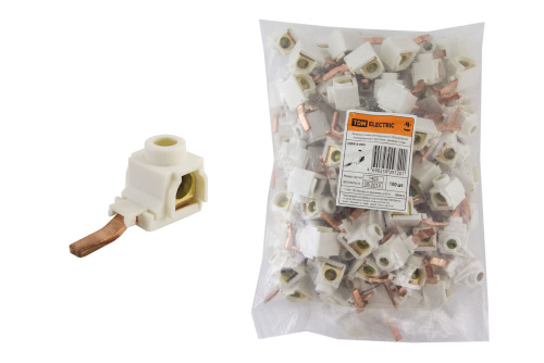 Вводная клемма для модульного оборудования изолированная, зажим винтовой 4-25мм², изогнутая, 100А, в