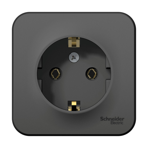 РОЗЕТКА О/У с заземлением без штор. ИЗОЛ.ПЛ., 16А, 250В, АНТРАЦИТ BLANCA