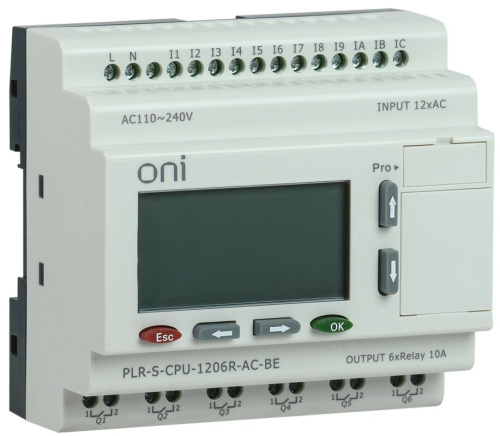 Реле логистическое PLR-S. CPU1206(R) 220В AC с экраном ONI