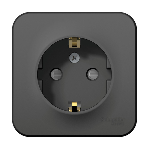 РОЗЕТКА О/У с заземлением со шторк. ИЗОЛ.ПЛ., 16А, 250В, АНТРАЦИТ BLANCA