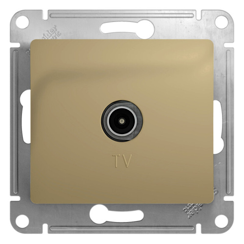Розетка TV проходная 4DB, механизм, Титан GLOSSA