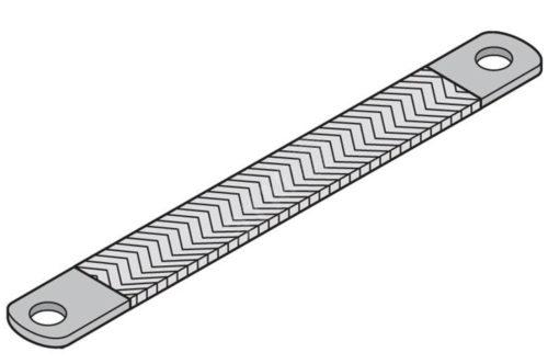 Шина заземления, гибкая 25d9 - 22x200(ШхД) (5шт)