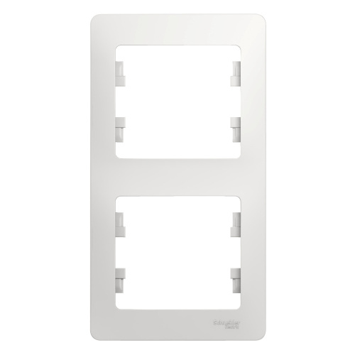 Рамка 2-постовая вертикальная, БЕЛЫЙ GLOSSA