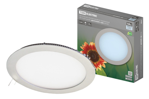 Светильник ультратонкий встраиваемый светодиодный "Даунлайт" СВО (хром) 18 Вт 4000К (TDM)	SQ0329-001