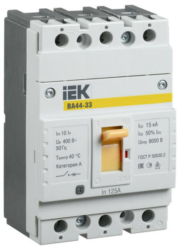 Выключатель автоматический ВА44-33 3Р 125А 15кА IEK