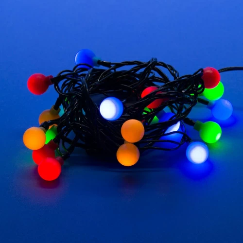 Гирлянда светодиодная с контроллером «Разноцветные шарики», 20 светодиодов, длина - 2,8 м, цвет свеч