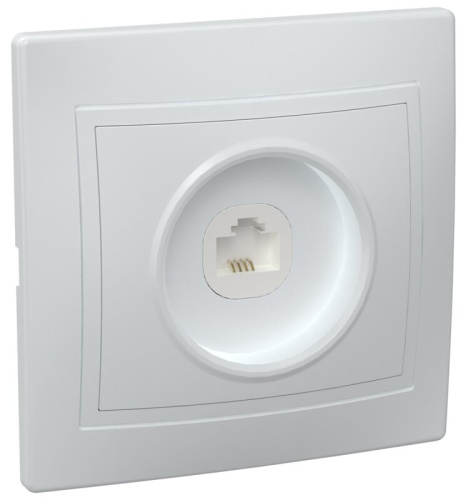 Розетка 1-местная телефонная RJ11 РТ10-КБ белый KVARTA GENERICA