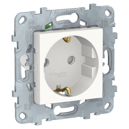 Розетка UN с з/к,с/шт,с быстр.клем ,бел. Schneider