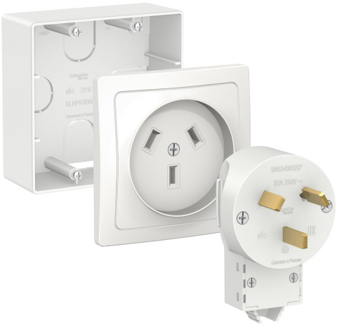 Силовой комплект 32А с подъемным коробом Systeme Electric Blanca