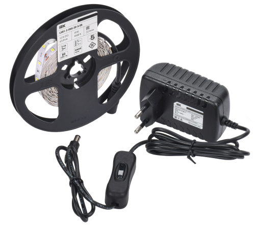 Комплект светодиодной подсветки "Сделай сам" лента LED 5м LSR-2835W60-4,8-IP20-12В + драйвер + выкл