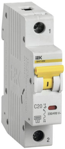 Автоматический выключатель ВА47-60M 1P C 20А 6кА KARAT IEK