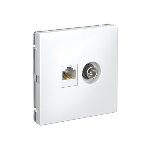 Розетка двойная ТВ + компьютерная RJ45 кат. 5Е, БЕЛЫЙ ARTGALLERY