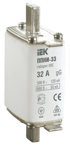 Плавкая вставка предохранителя ППНИ-33 габарит 00С 32А IEK