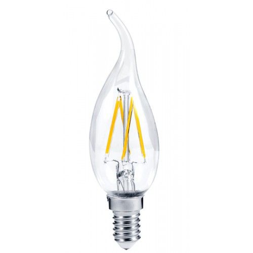 Лампа светодиодная LED-СВЕЧА НА ВЕТРУ-PREMIUM 5Вт 230В Е14 3000К 450Лм прозрачная ASD