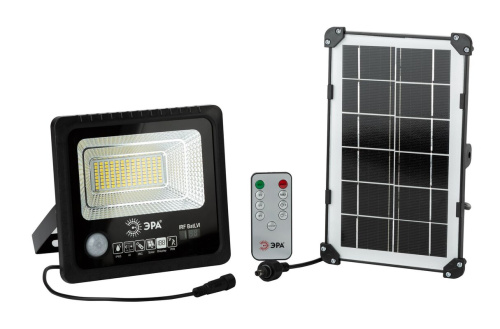 Прожектор светодиодный уличный на солн. бат. 50W, 360 lm, 5000K, с датч. движения, ПДУ, IP65 ЭРА