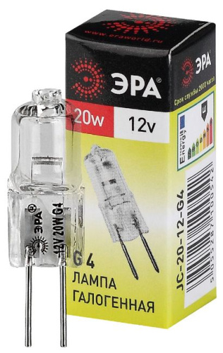 Лампа галогенная ЭРА JCD-40W-230V-CL-G4 40Вт капсула теплый белый свет G4
