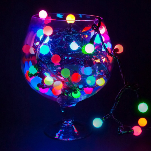 Гирлянда Мультишарики Ø17,5мм 20м 200 LED RGB черн ПВХ IP65 смена цвета 230В нужен блок 303-500