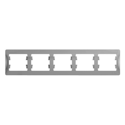 Рамка 5-постовая горизонтальная, АЛЮМИНИЙ GLOSSA