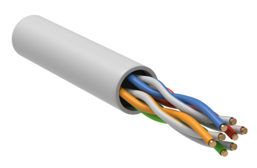 ITK Кабель связи витая пара U/UTP, кат.5E 4x2х24AWG solid, LSZH, 305м, белый
