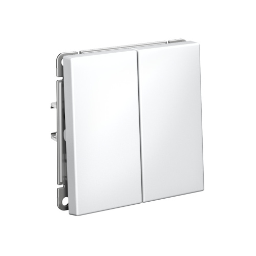 Переключатель 2-клавишный, сх.6/2, 10АХ, механизм, БЕЛЫЙ ARTGALLERY