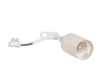 Патрон подвесной с шнуром Ппл27-04-К51 пластик Е27 белый (50шт) (стикер на изделии) IEK