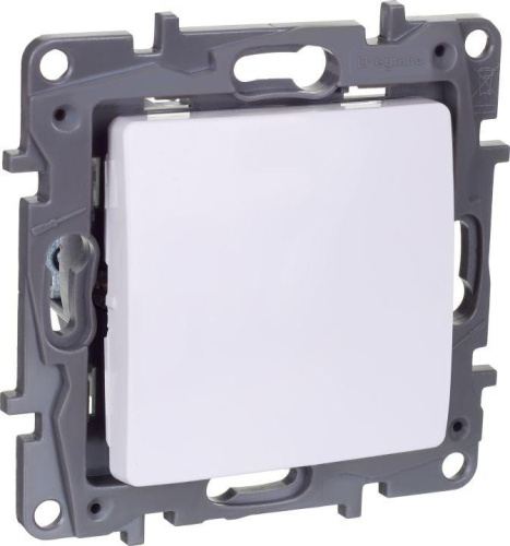 Переключатель 1-клавишный схема 7 10АХ перекрестный белый ETIKA