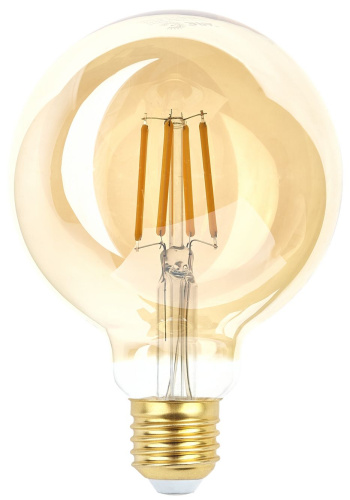 Лампочка светодиодная ЭРА F-LED G95-7W-824-E27 gold E27 / Е27 7Вт филамент шар золотистый теплый бел