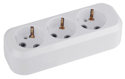 Колодка ЭРА KX-3e 3 розетки с зазeмлением белая