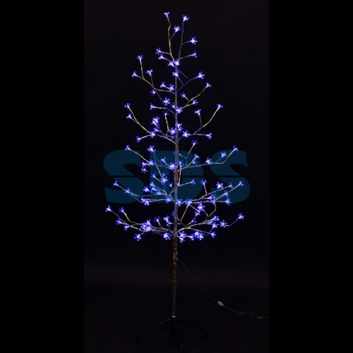Дерево комнатное "Сакура"ствол и ветки фольга, 1,5м,120 светод-в синий,трансформ IP44 NEON-NIGHT
