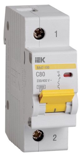 Автоматический выключатель ВА47-100 1P C 80А 10кА KARAT IEK