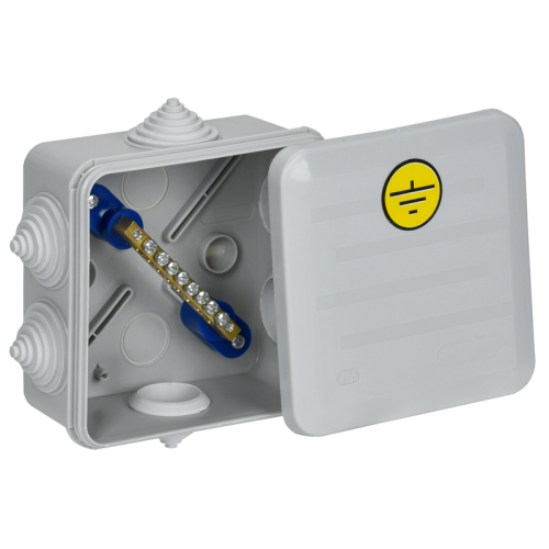 Коробка уравнивания потенциалов КУП КМ41361 с защ крыш безгал (HF) 100х100х50м IP44 6 гермо