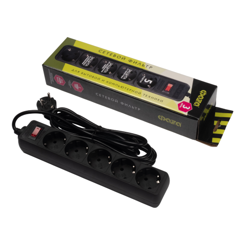 Сетевой фильтр ФАZА FOP-05GS-300-bk (черный)