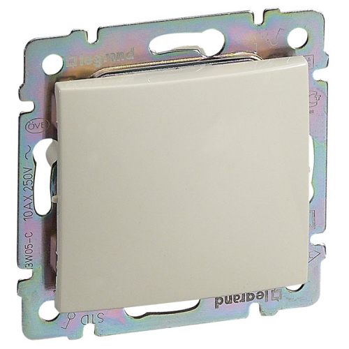 Переключатель 1-клавишный схема 6 10АХ безвинтовые зажимы слоновая кость VALENA