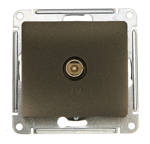 Розетка TV АНТЕННА коннектор, механизм, АНТРАЦИТ, GLOSSA