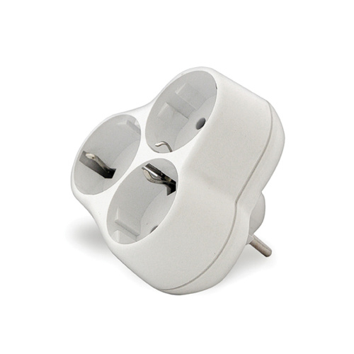 Разветвитель 3гн с/з круглый бел 16 А