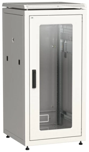 Шкаф сетевой 19" LINEA N 24U 600х800 мм стеклянная передняя дверь серый ITK