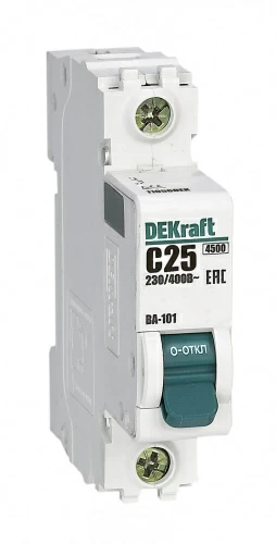 DEKraft ВА-101 Автоматический выключатель 1Р 25А (C) 4,5кА