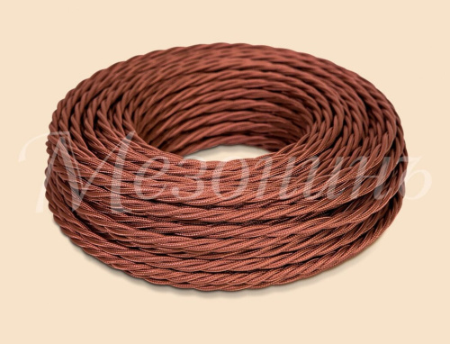 Провод витой ПВХ, 2х1,5 Коричневый, (бухта 50м)