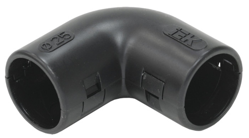 Поворот открывающийся на 90град CI25G черный ELASTA IEK