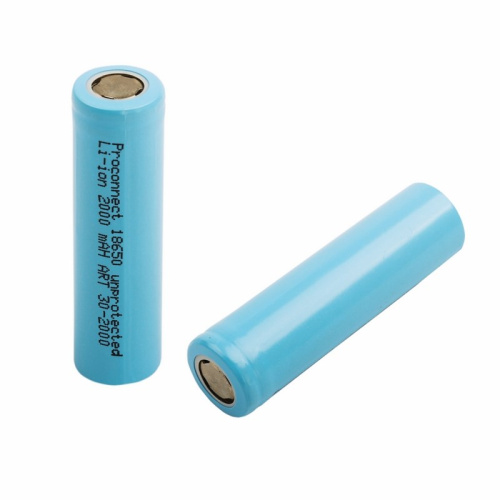 Аккумулятор Li-ion 18650, 3,7В, 2000мАч, без платы защиты, плоский контакт, 1 шт, бопп пакет PROconn