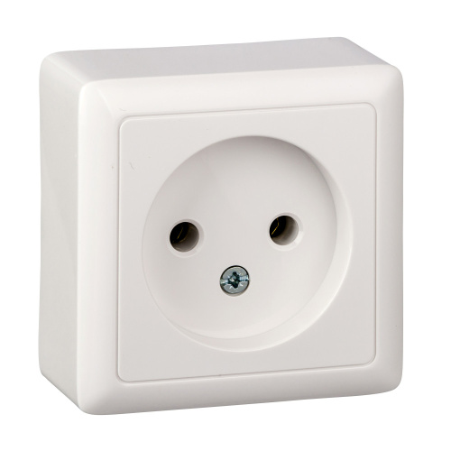 Розетка О/У без заземления без шторок 10А, 250В, БЕЛЫЙ ХИТ