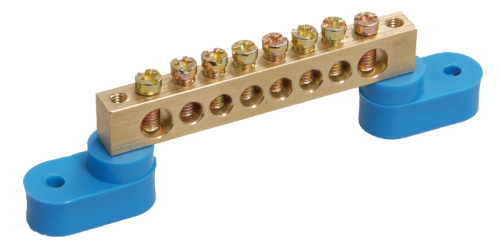 Шина N "ноль" на двух угловых изоляторах ШНИ-6х9-8-У2-С IEK