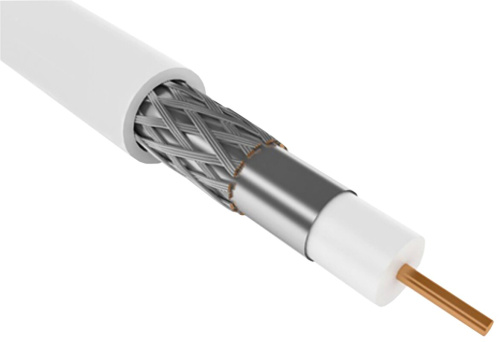 Кабель коаксиальный RG6 CCS 75Ом FPE PVC белый (100м) GENERICA